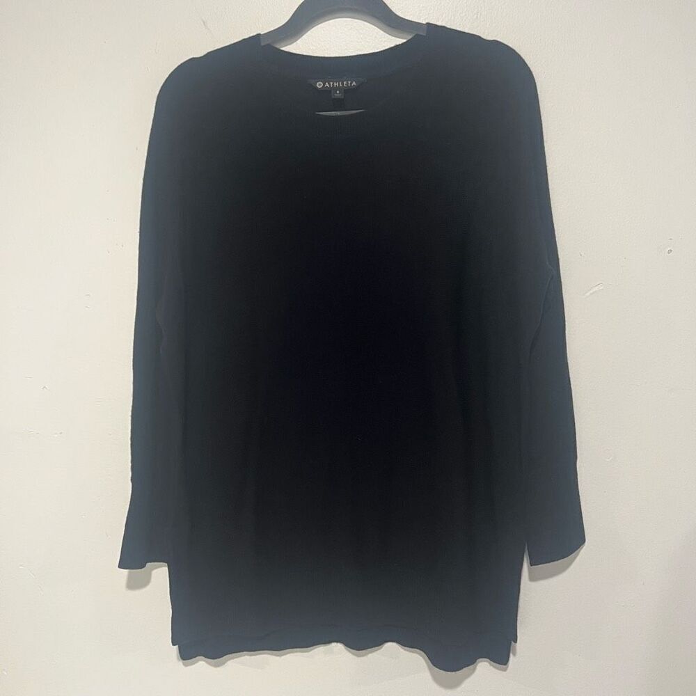 Athleta Wool Cashmere Stargazer Pullover Sweater Black Sz S